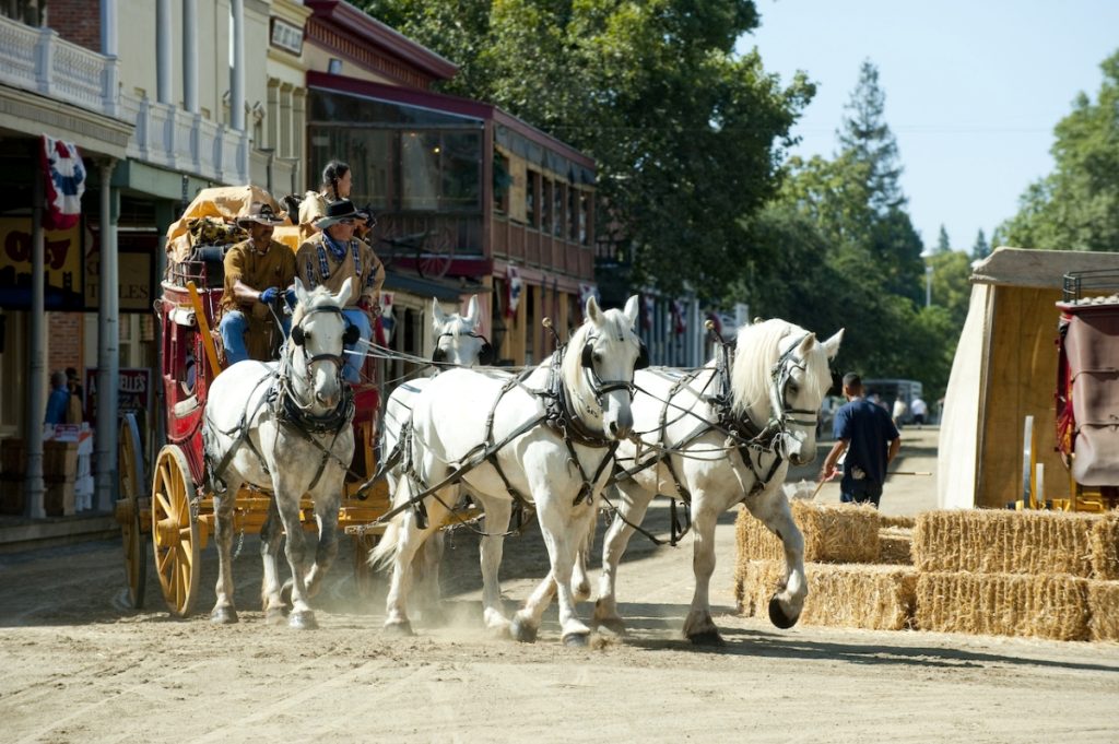 Horse and cart in Old Sacramento. Image Visit California Hub