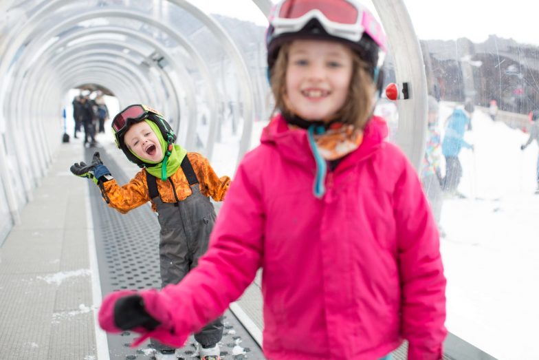 Kids at Whakapapa Ski Area on New Zealand's North Island