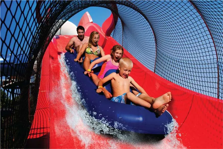 A family at Splish Splash Waterpark on Long Island