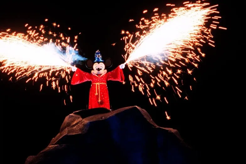 Mickey Mouse stars in Fantasmic at Disneys Hollywood Studios. Image David Roark