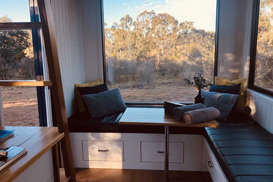 inside the tiny house at walden 1