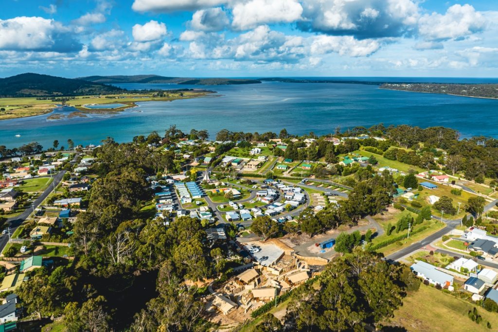 An aerial view of BIG4 St Helens Holiday Park