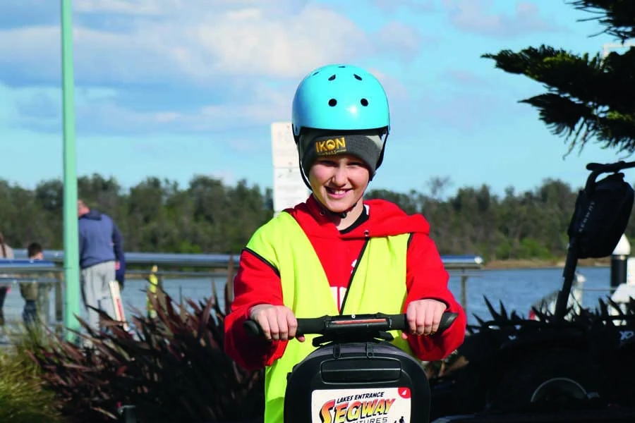 clancy learning to ride the segway