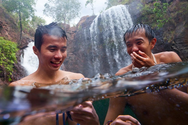 Swimming at Florence Falls image Tourism NT Peter Eve