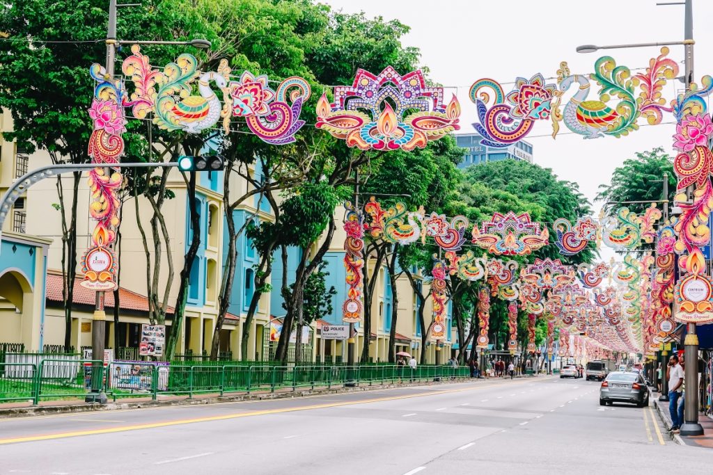 The colourful streets of Little India in Singapore. Image chingyunsong Shutterstock