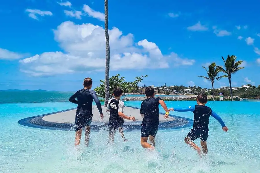 the boys hit the water at yeppoon lagoon