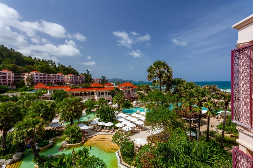 An aerial view of the water park at Centara Grand Beach Resort Phuket