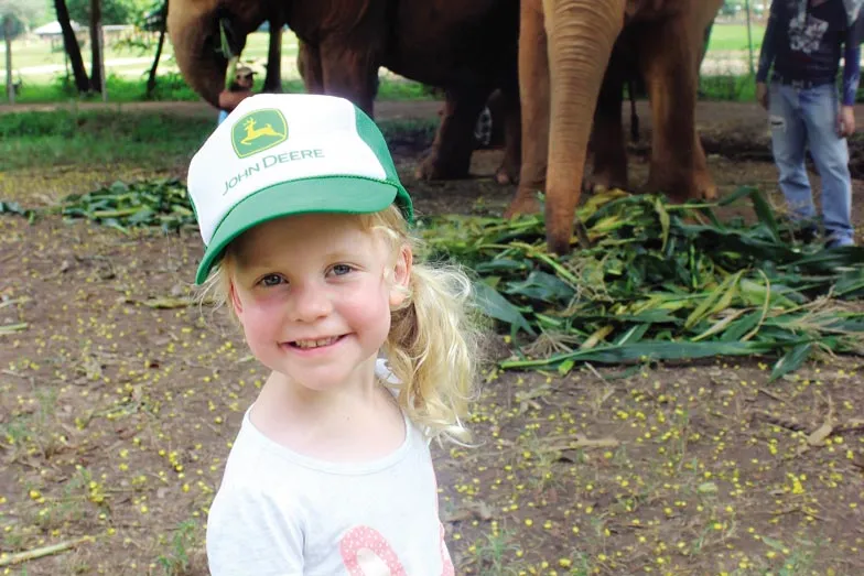 Beatrice making new friends in Chiang Mai