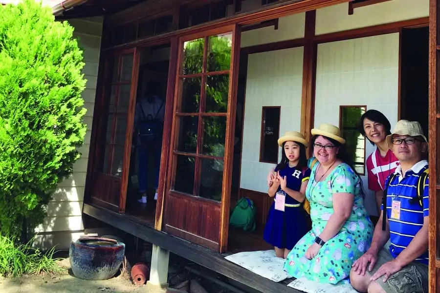sally with lyann tomoko and lyanns dad tadayoshi at satsuki meis house aichi expo memorial park