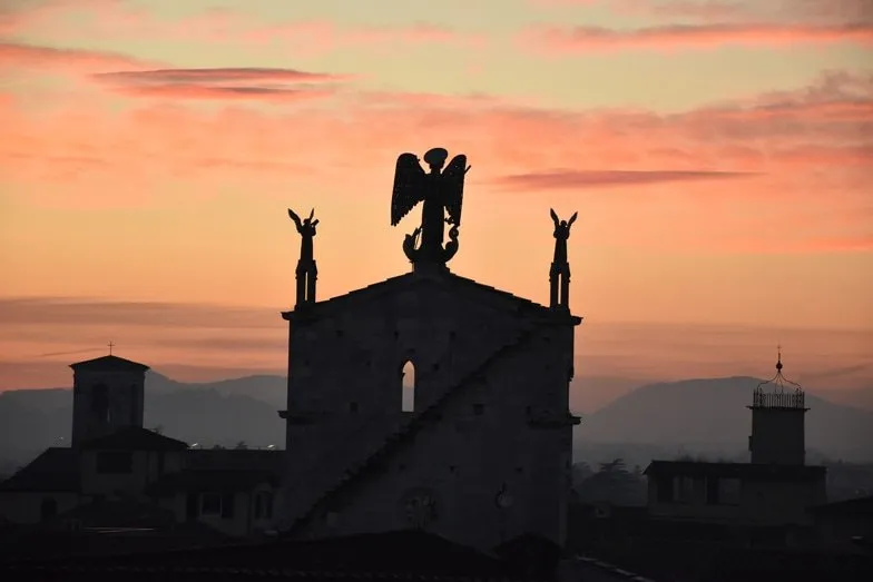 Sunset view of Archangel Michael Lucca. Image Belinda Murrell