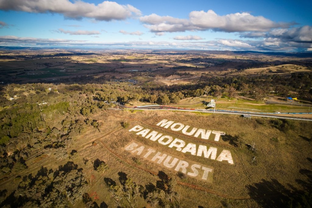 The Mount Panorama Motor Racing Circuit is a public road, and is open for anyone to drive around outside motor racing events in Bathurst. Image Destination NSW