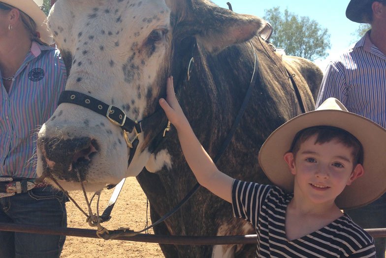 Daniel making friends Outback Hall of Fame Longreach - Outback Queensland destination