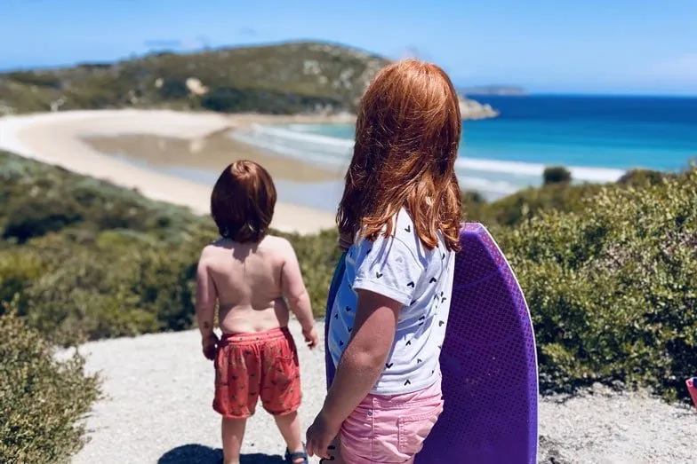 The kids checking the swell
