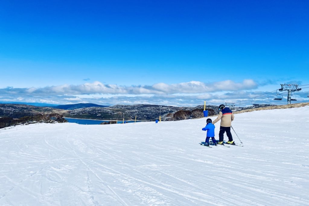 Dad teaching Jasper some new tricks at Falls Creek. Image Meg Law