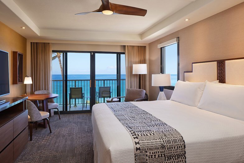 A premium room at Kaanapali Beach Hotel