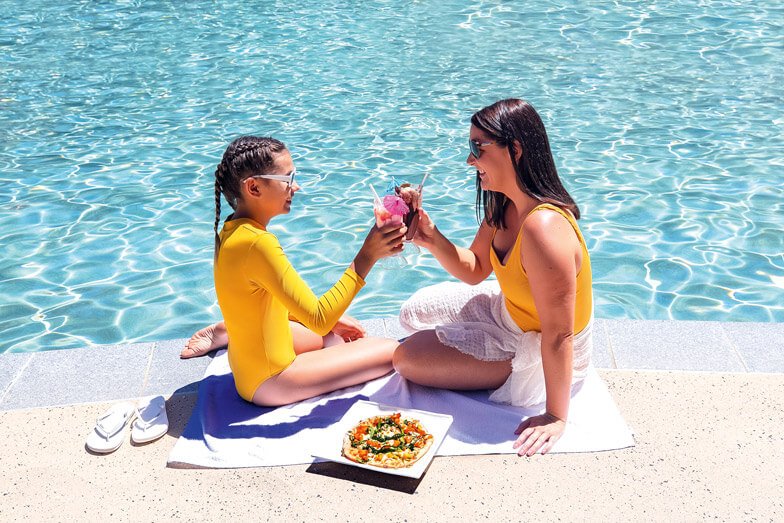 Pizza by the pool at Paradise Resort Gold Coast