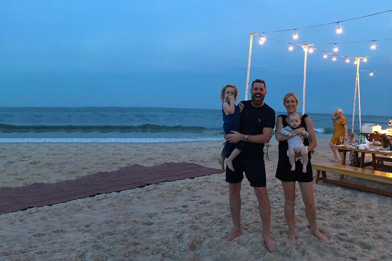 Tom and his family at Centara Grand Beach Resort and Villas Huahin