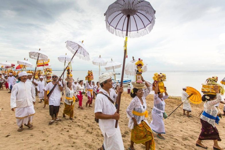 A cultural celebration on the beach in Sanur