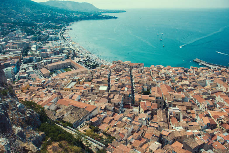 Aerial view of Cefalù, Sicily