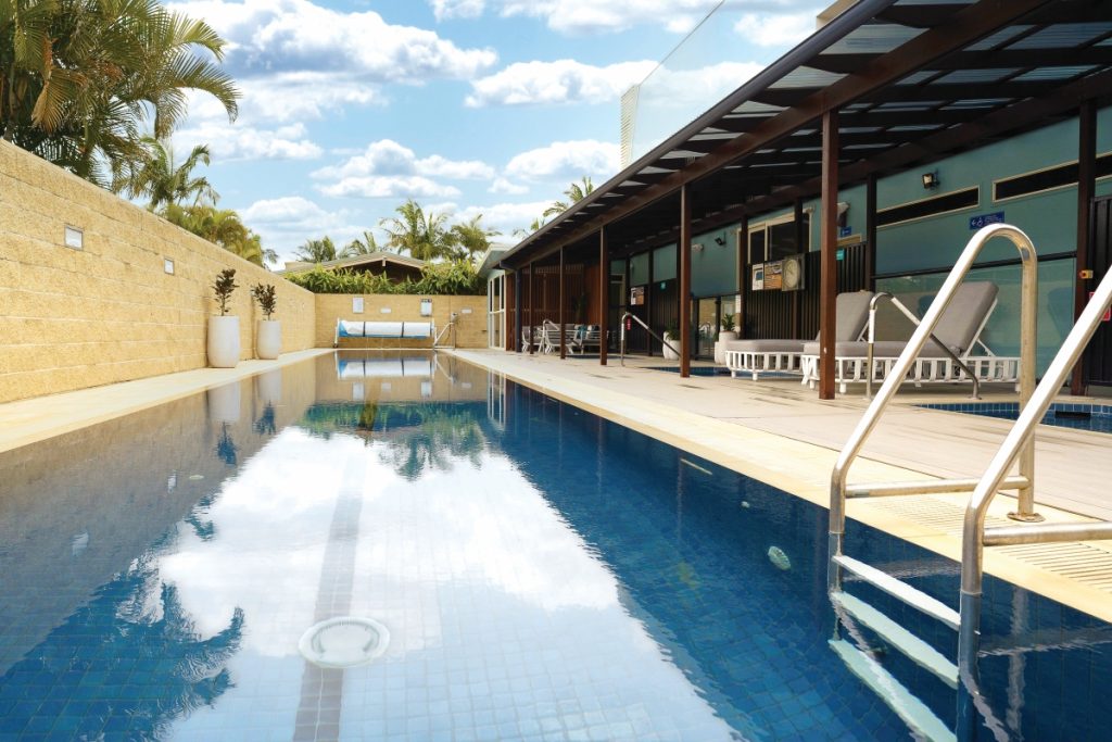 The pool at the Seascape adults' retreat at Tasman Holiday Parks North Star