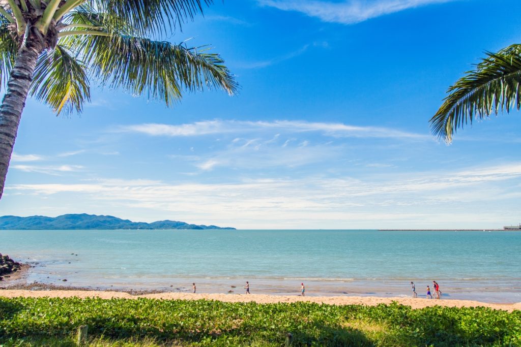 Kids enjoy the beach at The Strand, Townsville. Image Megan Mackinnon