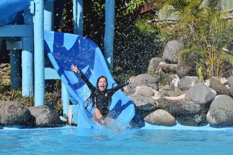Waterslide fun at Plantation Island Resort in Fiji