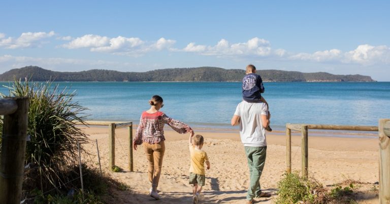 Family at NRMA Ocean Beach Holiday Park featured