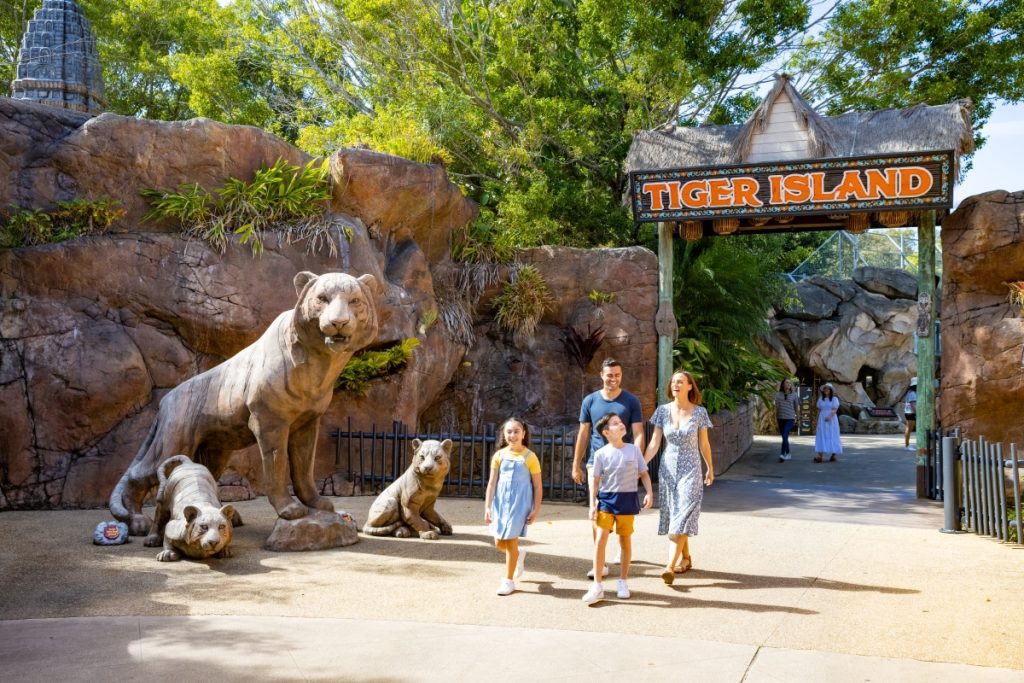 Tiger Island at Dreamworld on the Gold Coast. Image Tourism and Events Queensland