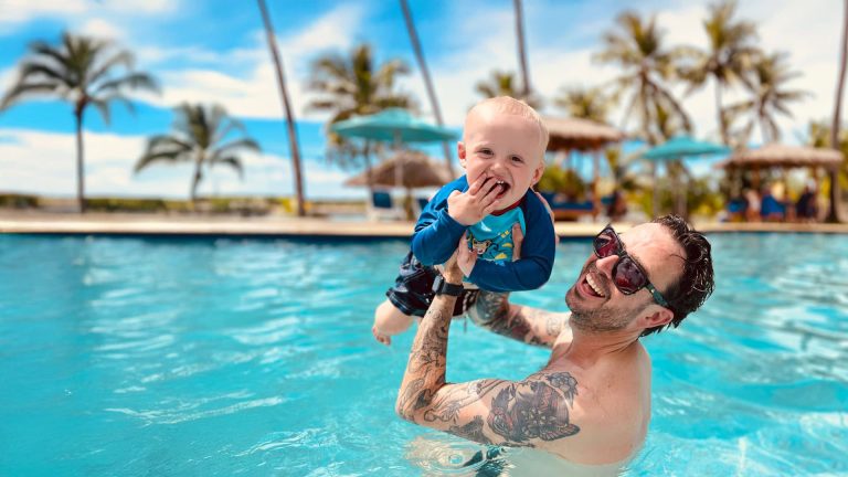 jon and wesley in the pool hero ext