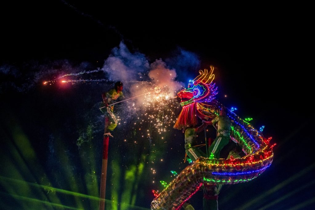 Fireworks at Pak Nam Pho Chinese New Year Festival in Nakhon Sawan. Image Tourism Authority of Thailand (TAT)